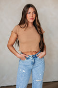 Tara Waffle Knit Top - Camel