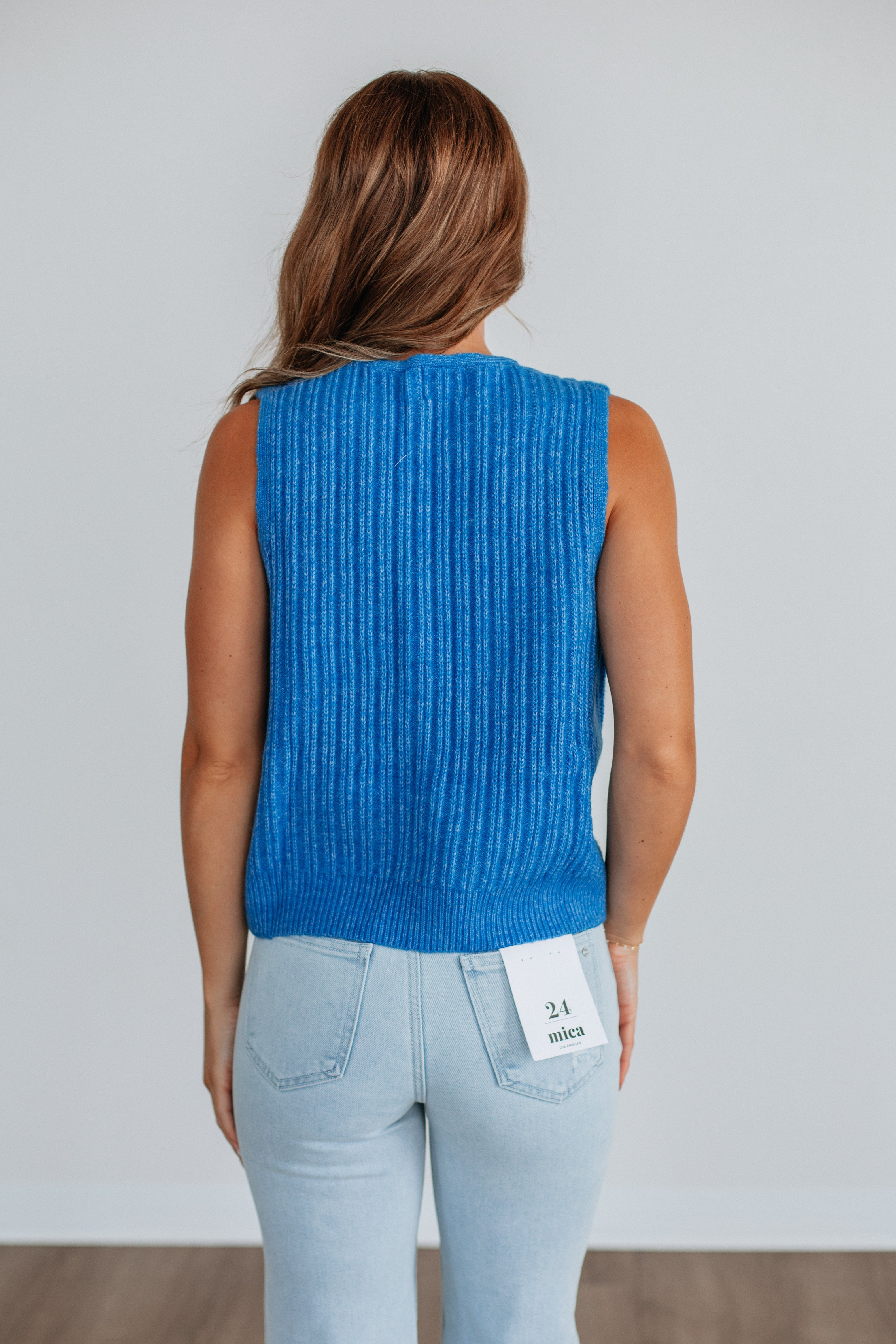 Mina Sweater Vest - Cobalt