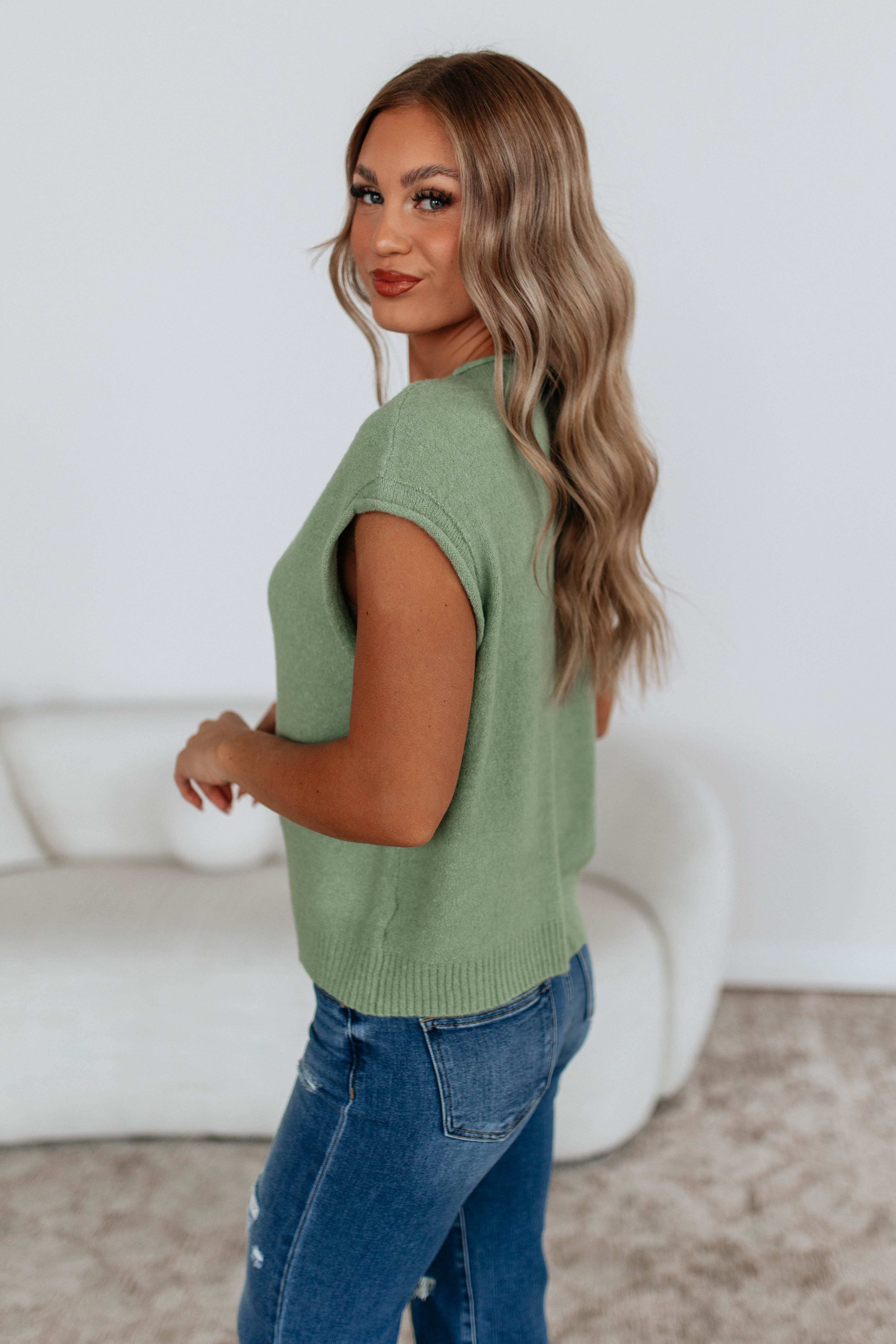 Camry Cardigan Top - Matcha